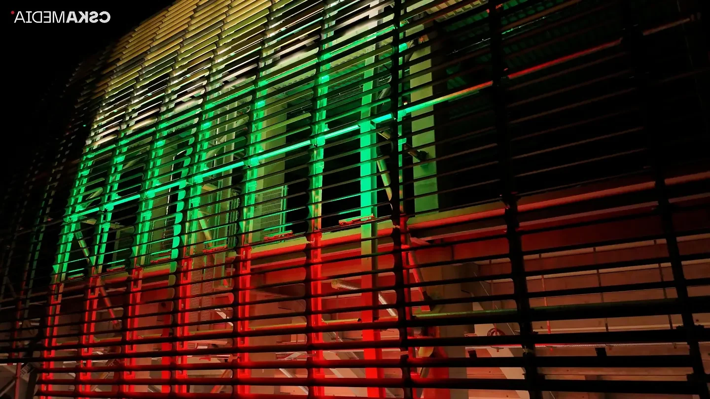 В националните цветове: ЦСКА отново тества осветлението на новия стадион (ВИДЕО)